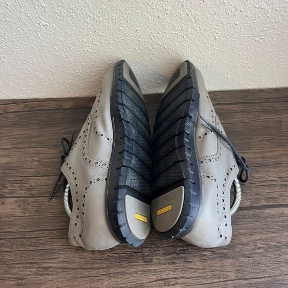 Cole Haan Zerogrand Wingtip Oxfords Harbor Mist Grey Leather Mens 10.5 W C20754 - Picture 6 of 9